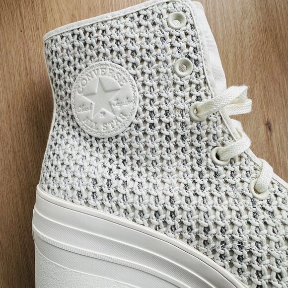 ⭐Converse Chuck 70 De Luxe Heel Platform Knit 7.5 Men Shoes Egret Boots A07535C⭐ - Picture 6 of 9